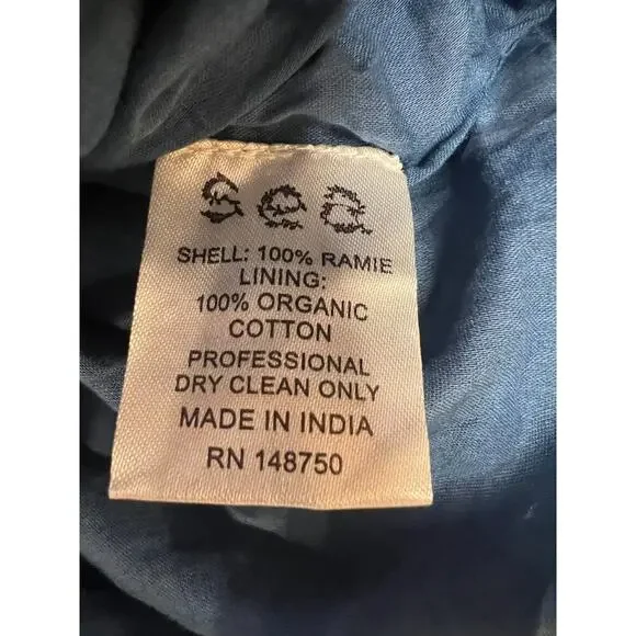 SEA New York Size LG Blue Maxi Dress Tiered Textured EUC - Picture 3 of 5